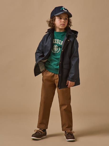 Pantalon relax en twill garçon Kaki+Marron foncé 7 - vertbaudet enfant 
