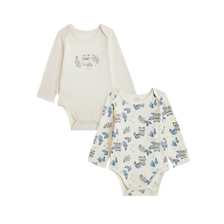 Lot de 2 bodies bébé manches longues québec Vanille 2 - vertbaudet enfant 