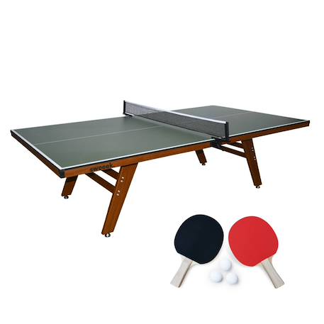 Table de ping pong intérieur deluxe avec 2 raquettes et 3 balles Gris+Kaki 8 - vertbaudet enfant 