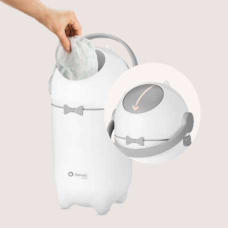 Poubelle à couches purebin hermétique 10 l compatible avec les sacs universels Beige sand+Grey+White 17 - vertbaudet enfant 