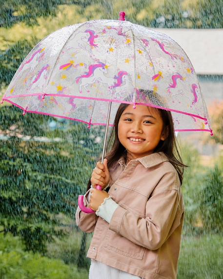 Parapluie cloche transparent, ouverture facile et sécurisante Pvc/cosmonaute+Pvc/licorne étoile+Pvc/papillons 8 - vertbaudet enfant 
