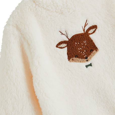 Sweat-shirt bébé en sherpa oslo Ecru 4 - vertbaudet enfant 