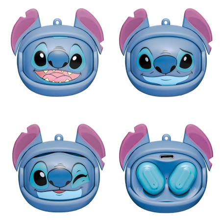 Écouteurs bluetooth stitch avec étui de chargement rotatif à 3 faces et chaîne incluse BLEU 2 - vertbaudet enfant 