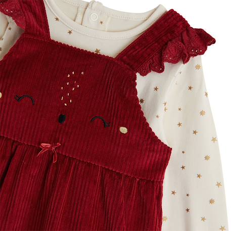 Ensemble bébé robe en velours côtelé et t-shirt grace Bordeaux 4 - vertbaudet enfant 