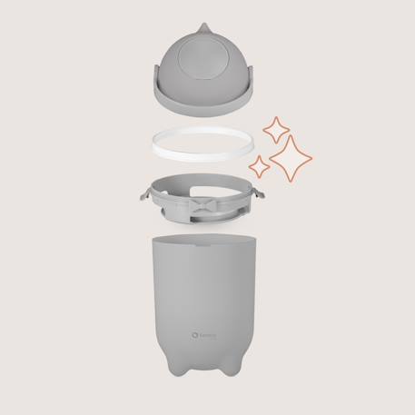 Poubelle à couches purebin hermétique 10 l compatible avec les sacs universels Beige sand+Grey+White 9 - vertbaudet enfant 