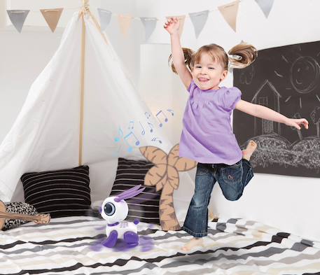 Power rabbit mini - robot lapin avec effets lumineux et sonores, contrôle par claquement de main, répétition Violet 4 - vertbaudet enfant 