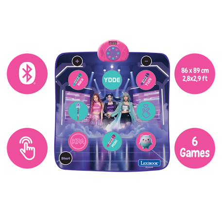 Tapis de danse k-pop électronique, bluetooth et lumineux avec 6 modes de jeu Purple / pink / blue 2 - vertbaudet enfant 