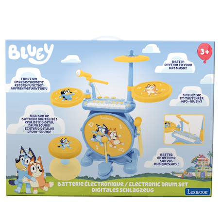 Batterie électronique lumineuse complète avec clavier, cymbales et tabouret bluey Bleu 5 - vertbaudet enfant 