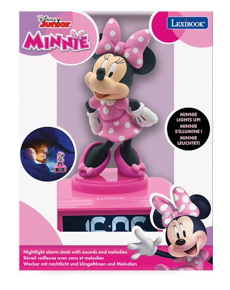 Réveil digital avec veilleuse lumineuse minnie en 3d et effets sonores ROSE 6 - vertbaudet enfant 