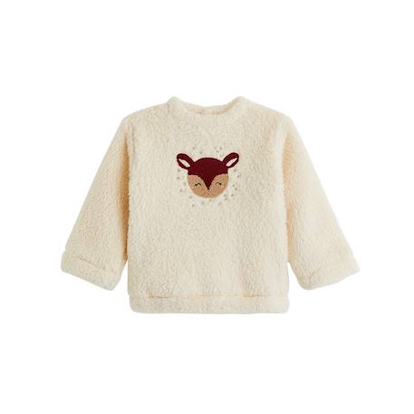 Sweat-shirt enfant en sherpa grace Vanille 2 - vertbaudet enfant 