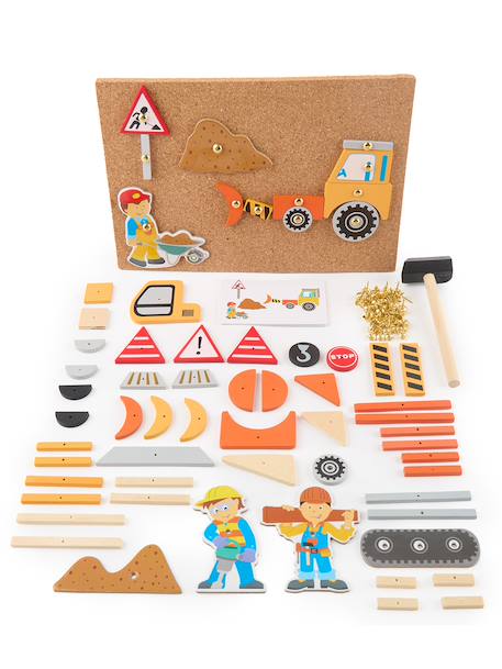 Jeu de clouage en bois avec liège Chantier+Ferme+Monde des fées+Monde des licornes 2 - vertbaudet enfant 