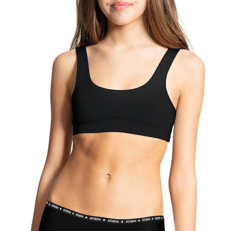 Lot de 2 brassières fille ecopack athena fille Floral-rose poudre+Imprimé tigres-noir+Motif-noir 9 - vertbaudet enfant 