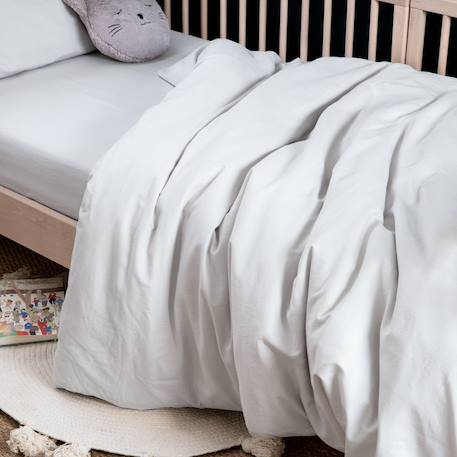Housse de couette 1 personne pur coton bio Blanc+Bleu nuit+Ecru+Eucalyptus+Gris clair+Gris tourterelle+Rose nude+Terracotta 27 - vertbaudet enfant 