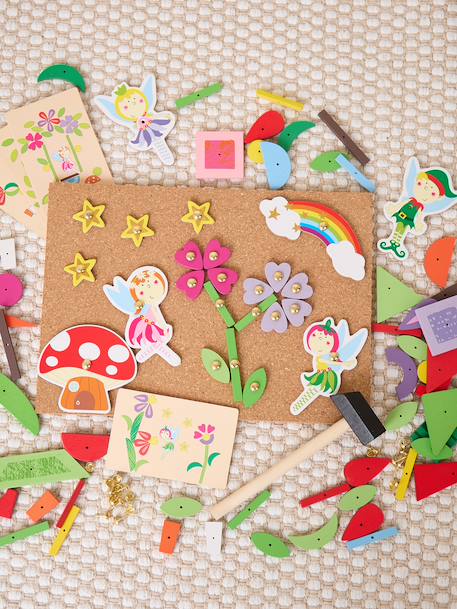 Jeu de clouage en bois avec liège Chantier+Ferme+Monde des fées+Monde des licornes 13 - vertbaudet enfant 