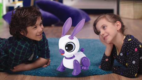 Power rabbit mini - robot lapin avec effets lumineux et sonores, contrôle par claquement de main, répétition Violet 6 - vertbaudet enfant 