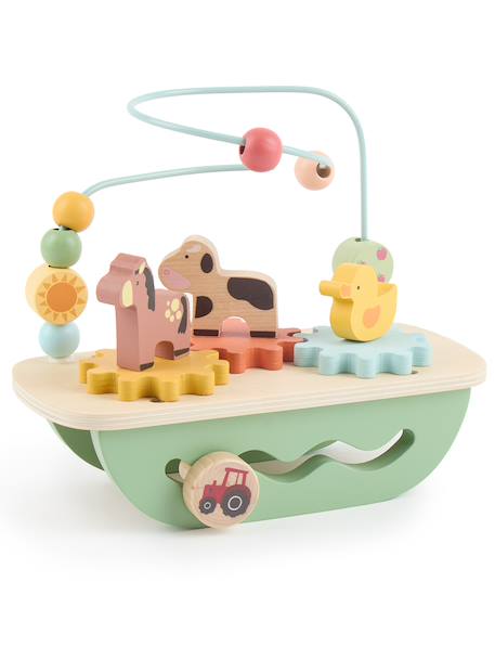Boulier labyrinthe en bois à perles Ferme+Prairie printanière 4 - vertbaudet enfant 