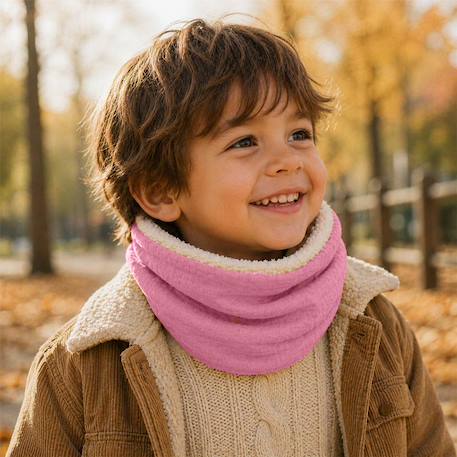Tour de cou en coton bio Fraise+Honey+Rose+Vert 17 - vertbaudet enfant 
