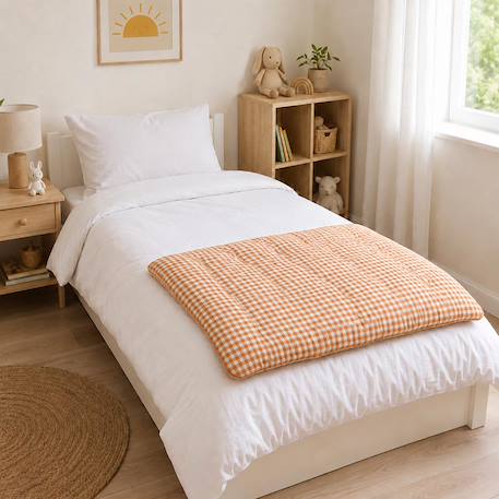 Housse d'edredon en coton bio Blanc+Fraise+Honey+Rose+Vert+Vichy 32 - vertbaudet enfant 