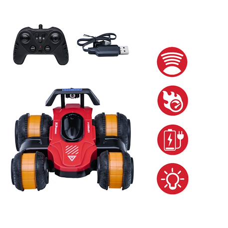 Crosslander® - voiture de cascade télécommandée tout-terrain lumineuse et rechargeable ! Rouge 2 - vertbaudet enfant 