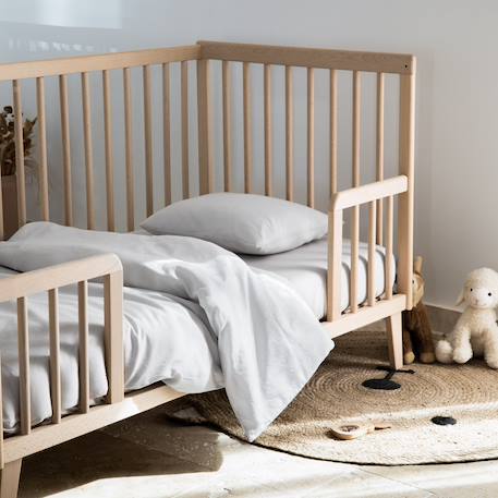 Housse de couette bébé pur coton bio Gris clair 1 - vertbaudet enfant 