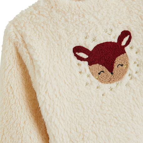 Sweat-shirt enfant en sherpa grace Vanille 4 - vertbaudet enfant 