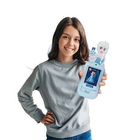 Talkie-walkie rechargeable la reine des neiges avec appel vidéo et écran couleur Bleu et rose 4 - vertbaudet enfant 
