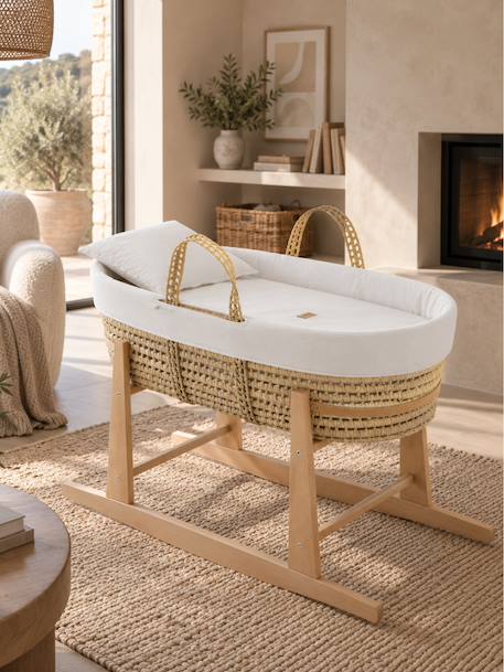 Couffin bébé matelassé avec support en bois Crema 1 - vertbaudet enfant 