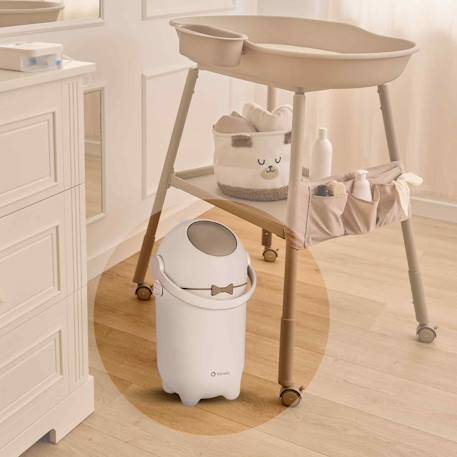 Poubelle à couches purebin hermétique 10 l compatible avec les sacs universels Beige sand+Grey+White 2 - vertbaudet enfant 