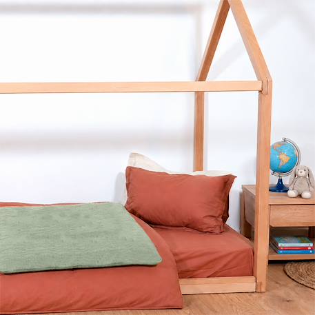 Housse d'edredon en coton bio Blanc+Fraise+Honey+Rose+Vert+Vichy 29 - vertbaudet enfant 