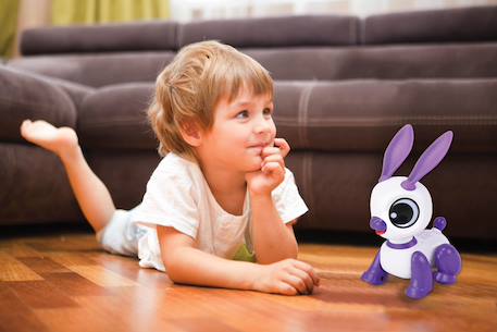 Power rabbit mini - robot lapin avec effets lumineux et sonores, contrôle par claquement de main, répétition Violet 3 - vertbaudet enfant 