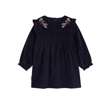 Robe enfant en velours côtelé ilana Bleu 2 - vertbaudet enfant 