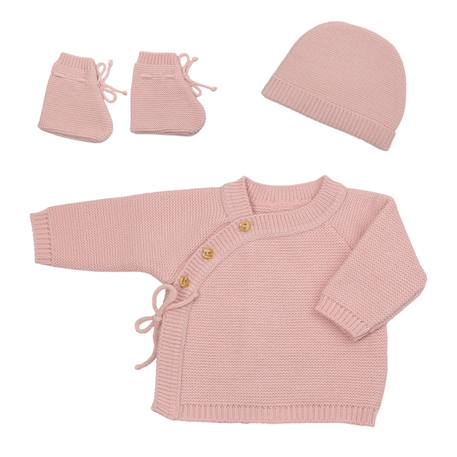 Trousseau naissance bébé en maille Blanc+Rose nude+Terracotta+Vert olive 4 - vertbaudet enfant 
