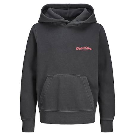 Sweat à capuche garçon wood Écru+Noir 5 - vertbaudet enfant 