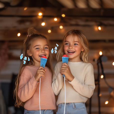 Microphone pat’ patrouille sur pied ajustable lumineux avec enceinte, 2 micros et effets vocaux, fonction bluetooth Bleu 6 - vertbaudet enfant 