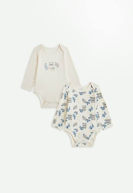 Lot de 2 bodies bébé manches longues québec Vanille 1 - vertbaudet enfant 