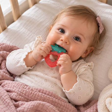 Lot de 2 anneaux de dentition réfrigérants fraise Rouge 2 - vertbaudet enfant 