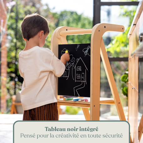 Tour d'apprentissage et tableau montessori bois fsc® Marron - blanc 4 - vertbaudet enfant 