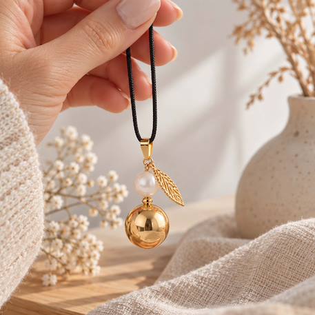 De grossesse collier perle et feuille Argent+Or+Rose 8 - vertbaudet enfant 