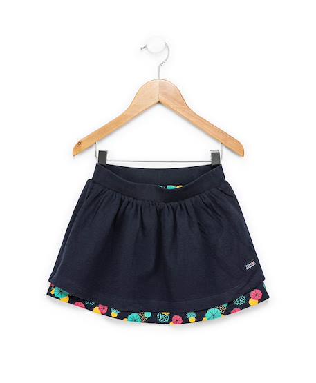 Jupe courte 100% coton fille Indigo 1 - vertbaudet enfant 