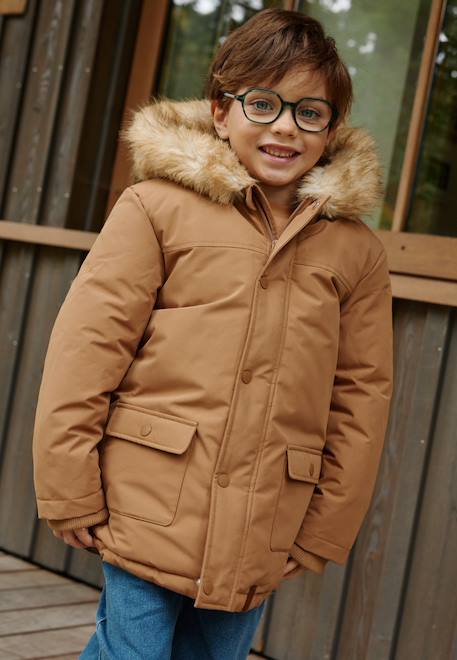 Parka enfant imperméable doublé sherpa avec capuche matis Marron 1 - vertbaudet enfant 