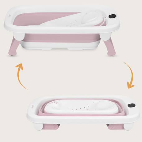 Baignoire pliable bébé babybubble avec thermomètre et 2 hauteurs réglables Grey ash+Pink mist 12 - vertbaudet enfant 