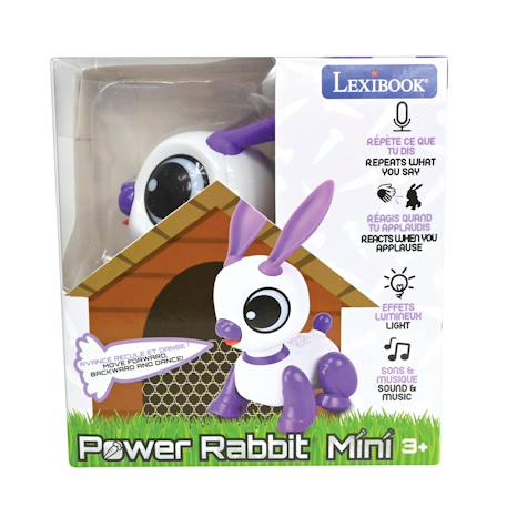 Power rabbit mini - robot lapin avec effets lumineux et sonores, contrôle par claquement de main, répétition Violet 5 - vertbaudet enfant 
