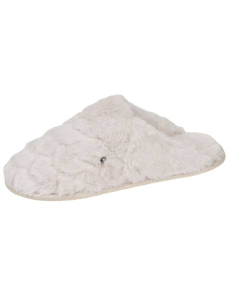Chaussons mules chat fantaisie confort moelleux Gris+Ivoire+Rose chiné 12 - vertbaudet enfant 