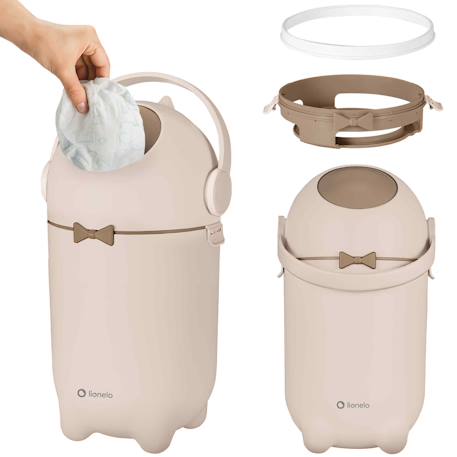Poubelle à couches purebin hermétique 10 l compatible avec les sacs universels Beige sand+Grey+White 1 - vertbaudet enfant 