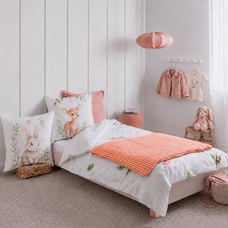 Housse d'edredon en coton bio Blanc+Fraise+Honey+Rose+Vert+Vichy 34 - vertbaudet enfant 