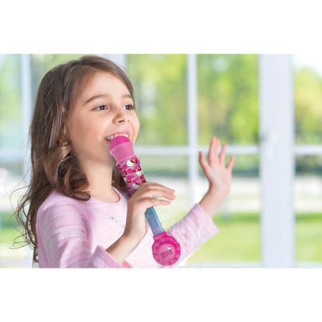Microphone hello kitty avec tube lumineux, enceinte (entrée auxiliaire), mélodies et effets sonores ROSE 6 - vertbaudet enfant 
