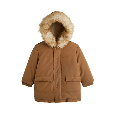 Parka enfant imperméable doublé sherpa avec capuche matis Marron 2 - vertbaudet enfant 