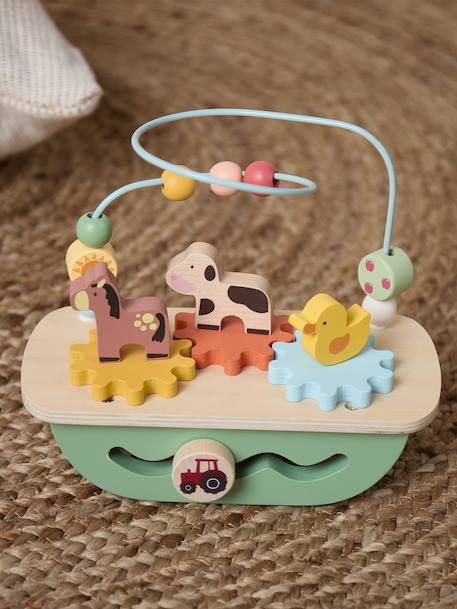 Boulier labyrinthe en bois à perles Ferme+Prairie printanière 6 - vertbaudet enfant 