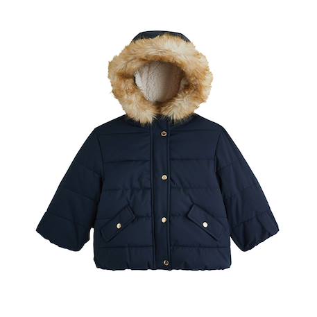 Doudoune bébé imperméable doublée sherpa avec capuche adèle Bleu 2 - vertbaudet enfant 
