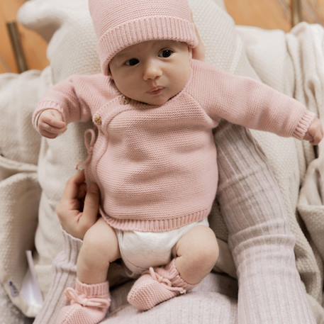 Trousseau naissance bébé en maille Blanc+Rose nude+Terracotta+Vert olive 5 - vertbaudet enfant 